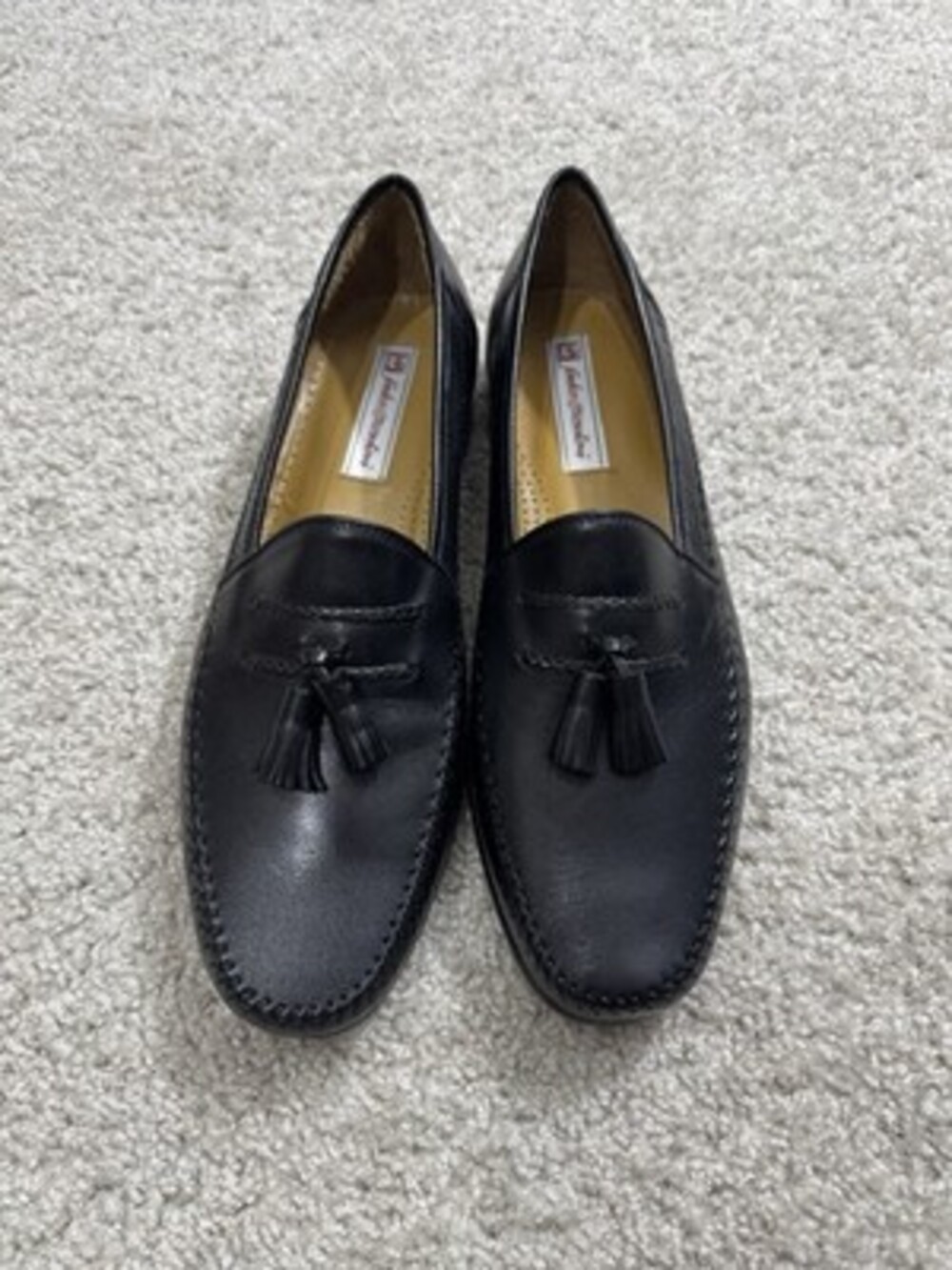 Sandro Moscoloni LA VIDA PER-FLEX Tassel Leather Loafer Shoes Black Mens SY  13
